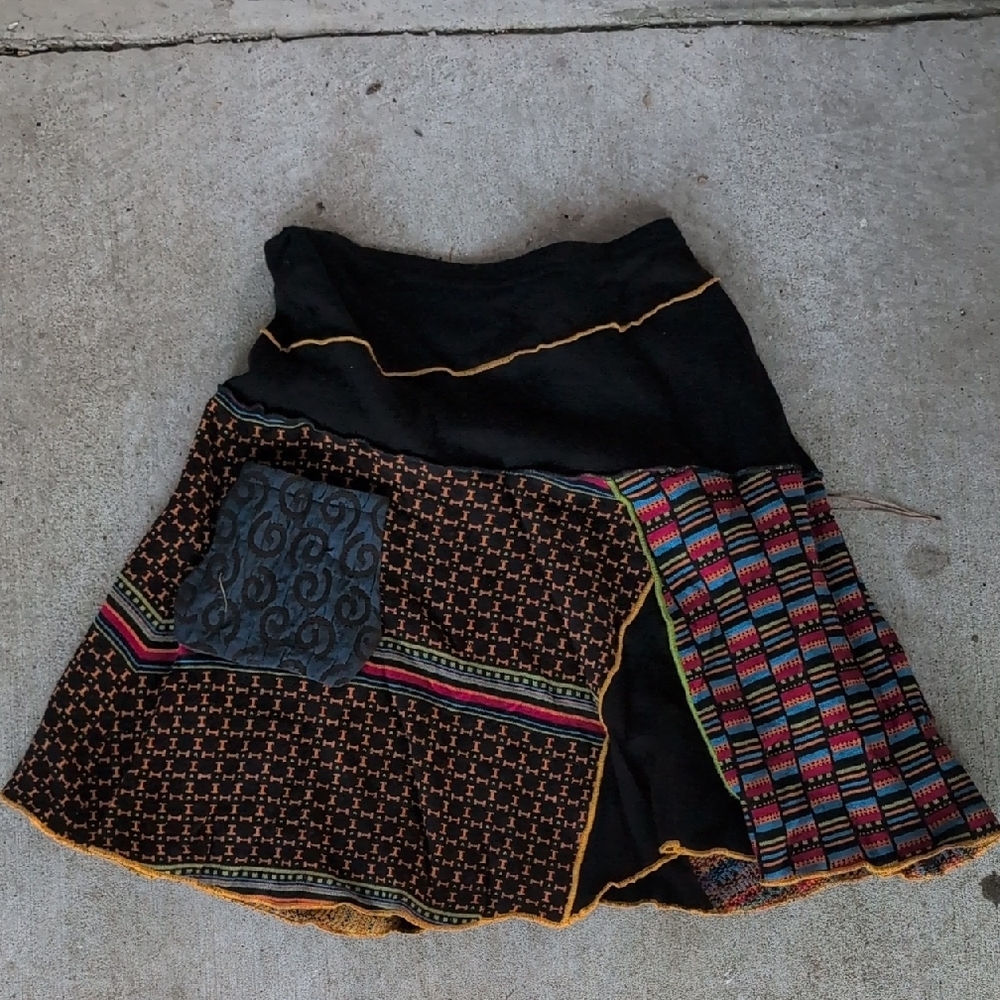 Multicolor Patchwork Skirt